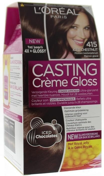L’Oréal Paris Casting Crème Gloss Midden As Kastanjebruin 415 - Semi-permanente Haarkleuring Zonder Ammoniak