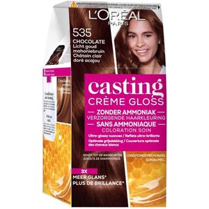 L'Oréal Paris Casting Créme Gloss 535 Licht Goud Mahoniebruin Semi-Permanente Haarkleuring - 1+1 Gratis