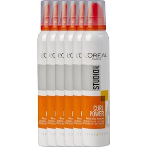 L'Oréal Paris Studio Line Essentials Curl Power - Recurling Mousse - 6 x 200 ml - Voordeelverpakking