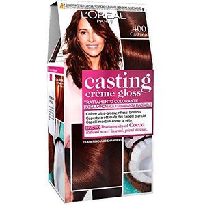 L'Oréal Paris Haarkleuring Casting Crème Gloss, kleurbehandeling zonder ammoniak voor aangename geur, 400 bruinbruin