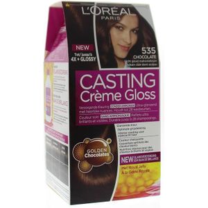 L'Oréal Paris Casting Crème Gloss Licht Goud Mahoniebruin 535 - Semi-permanente Haarkleuring Zonder Ammoniak