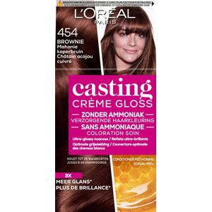 L'Oréal Paris Casting Crème Gloss Mahonie Koperbruin 454 - Semi-permanente Haarkleuring Zonder Ammoniak