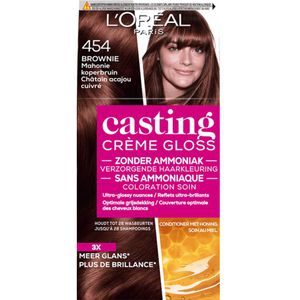 3x L'Oréal Casting Crème Gloss Semi-Permanente Haarkleuring 454 Brownie - Mahonie Koperbruin