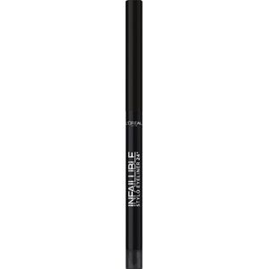 L'Oréal Paris Waterdichte Eyeliner met Geïntegreerde Spons, 16 uur Grip, Infaillible Eyeliner, Nr. 301 Night Day Black