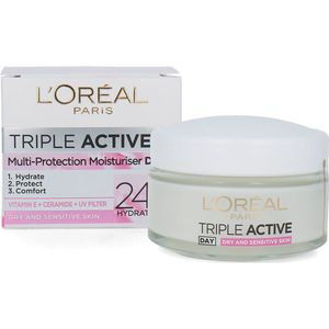 Loreal Paris Dermo Expertise Triple Active Day Multi-Protection Moisturiser - Droge / Gevoelige Huid (50ml)