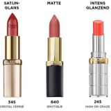 L'Oréal Paris Pflegender Lippenstift mit Satin Finish, Argan-Öl und Vitamin E, Color Riche Satin, Nr. 297 Red Passion, 1 x 4,3 g