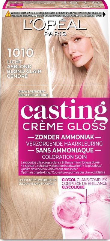 L'Oréal Paris Casting Crème Gloss Extra Licht Asblond 1010 - Semi-permanente Haarkleuring Zonder Ammoniak