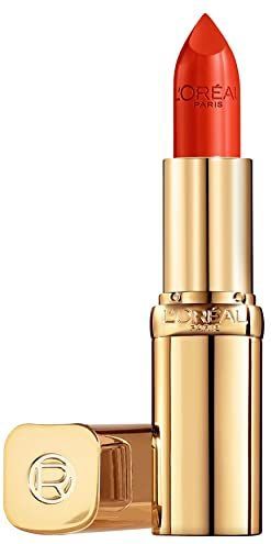 L'Oréal Paris Pflegender Lippenstift mit Satin Finish, Argan-Öl und Vitamin E, Color Riche Satin, Nr. 377 Perfect Red, 1 x 4,3 g
