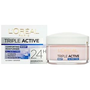 L’Oréal Paris - Triple Active Night - Nachtverzorging - Hydraterende Crème - 50 ml
