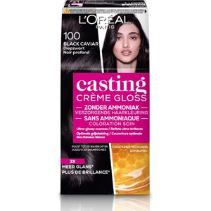 L’Oréal Paris Casting Crème Gloss Haarverf - 100 Black Caviar - 3 stuks Voordeelverpakking