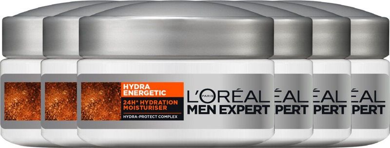 L’Oréal Paris - Men Expert Hydra Energetic - Hydraterende Dagcrème - 6x50ml - Met Sheaboter en Glycerine