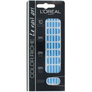 L'Oréal - Color Riche Le Nail Art - Nagelstickers - Blauw-Witte Strepen