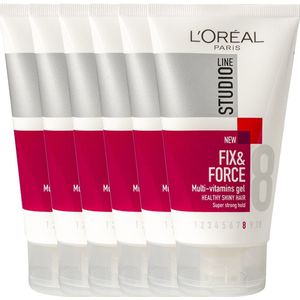 L'Oréal Paris - Studio Line Fix & Force - Super Sterke Fixatie Gel - 6 x 150ml - Gel - Voordeelverpakking