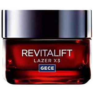 L'Oréal Paris - Anti-aging drievoudige werking nachtmasker crème - anti-rimpel & multi-correctie - verrijkt met pro-retinol, hyaluronzuur en vitamine C - Revitalift Laser X3-50 ml