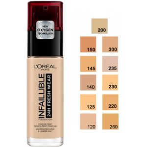 Loreal - Infaillible Stay Fresh - Foundation - Natural Rose 125 - 30 ml
