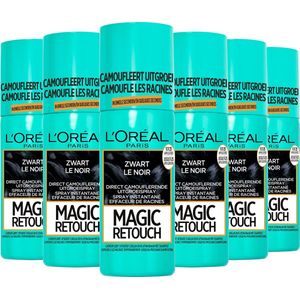 L'Oréal Paris Magic Retouch Zwart Camouflerende Uitgroeispray Voordeelverpakking - 6 x 75ml