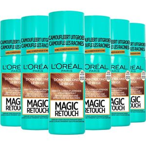L'Oréal Paris Magic Retouch Donkerblond Camouflerende Uitgroeispray Voordeelverpakking - 6 x 75ml