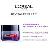 L’Oréal Paris Revitalift Filler Hyaluronzuur Nachtcrème Anti-veroudering - 50ml