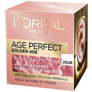L'Oréal Paris Age Perfect Golden Age – rozen-dagverzorging– dagcrème tegen verslapping en voor een stralende huid – verrijkt met hardlinesllules van pioenroos en calcium/vitamine B3 – 50 ml