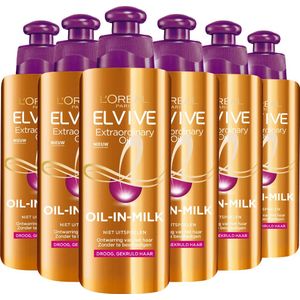 L'Oréal Paris Elvive Extraordinary Oil Krulverzorging - Oil-In-Milk - Leave-in Crème - 6 x 200ml