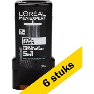 L'Oreal Men Expert - Douchegel Total Clean 5-in-1 - 6 stuks - 300 ml