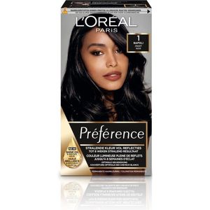 3x L'Oréal Preference Haarkleuring 01 Napoli - Zwart