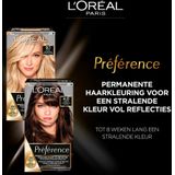 L’Oréal Paris Préférence is een permanente kleuring voor een stralende en glanzende kleur.