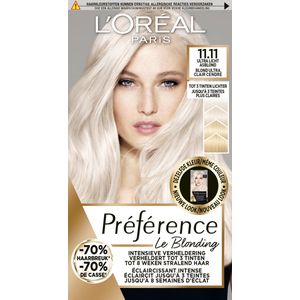 1+1 gratis: L'Oréal Préférence Le Blonding Permanente Haarkleuring 11.11 Helsinki - Ultra Licht Asblond