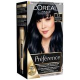 3x L'Oréal Preference Haarkleuring 1.1 Manhattan - Intens IJzig Zwart