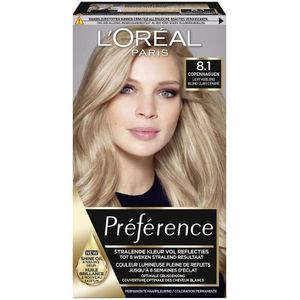 L'Oréal Paris Préférence Cool Blondes Licht Asblond 8.1 - Permanente Haarkleuring
