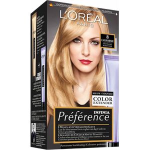 3x L'Oréal Preference Haarkleuring 08 California - Lichtblond