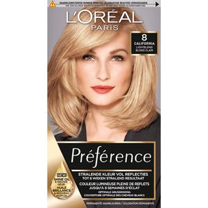 3x L'Oréal Preference Haarkleuring 08 California - Lichtblond