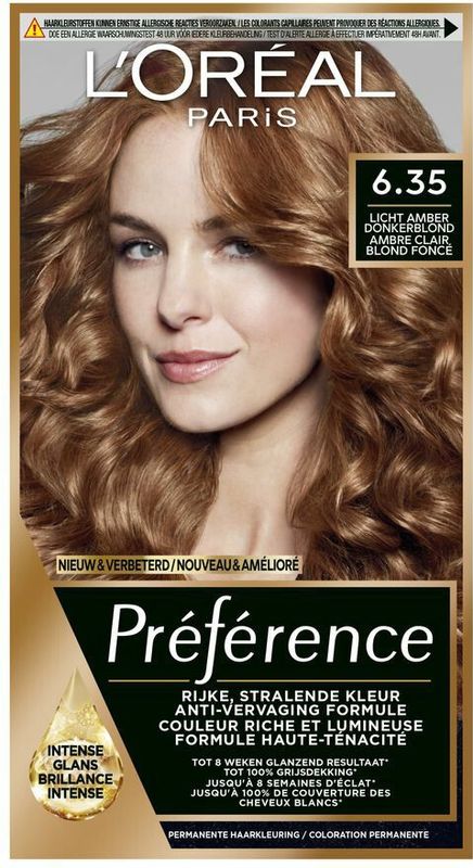 3x L'Oréal Preference Haarkleuring 6.35 Havana - Donker Goud Mahonie Blond