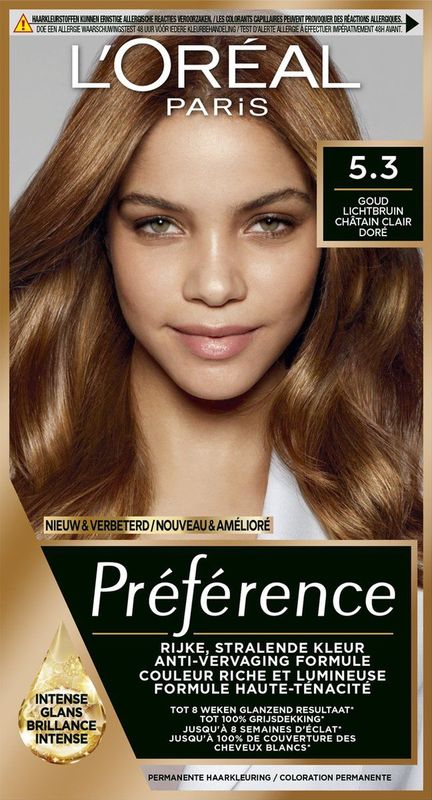 L'Oréal Paris Préférence Licht Goudbruin 5.3 - Permanente Haarkleuring
