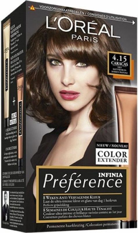 3x L'Oréal Preference Haarkleuring 4.15 Caracas - Diep Kastanjebruin