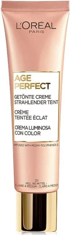 L'Oréal - Age Perfect - Tinted Dagcrème - 01 Light To Medium - Verrijkt met Karitéboter