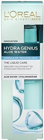 L'Oréal Paris Feuchtigkeitsfluid normale bis trockene Haut für Frauen: frische und geschmeidige Haut & bis zu 72h Feuchtigkeit mit Aloe Water und Hyaluronsäure, Hydra Genius, 1x 70ml