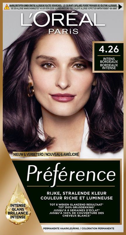 L'Oréal Paris Préférence Classic Bordeaux Rood 4.62 - Permanente Haarkleuring