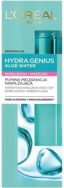 L'Oréal Paris, Gezichtscrème, L'Oréal Hydra Genius Aloë Water Lotion voor Droge en Gevoelige Huid 70ml (70 ml, Gezichtstonic)