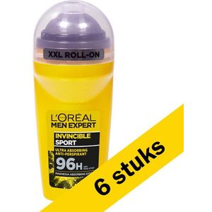 L'Oreal Men Expert Deo roller Invisible Sport (6 stuks - 50 ml)