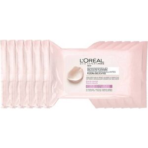 L'Oréal Paris Skin Expert Delicate Flowers Wipes - 6 x 25 stuks - voordeelverpakking