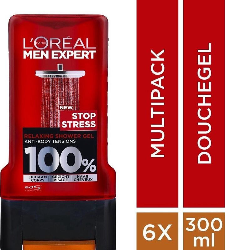 L'Oreal Men Expert - Douchegel - Houtachtig - 6 Stuks - 300 ml