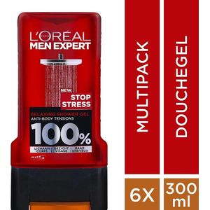 L'Oréal Men Expert Stop Stress Relaxing Showergel - Voordeelverpakking 6x300ml