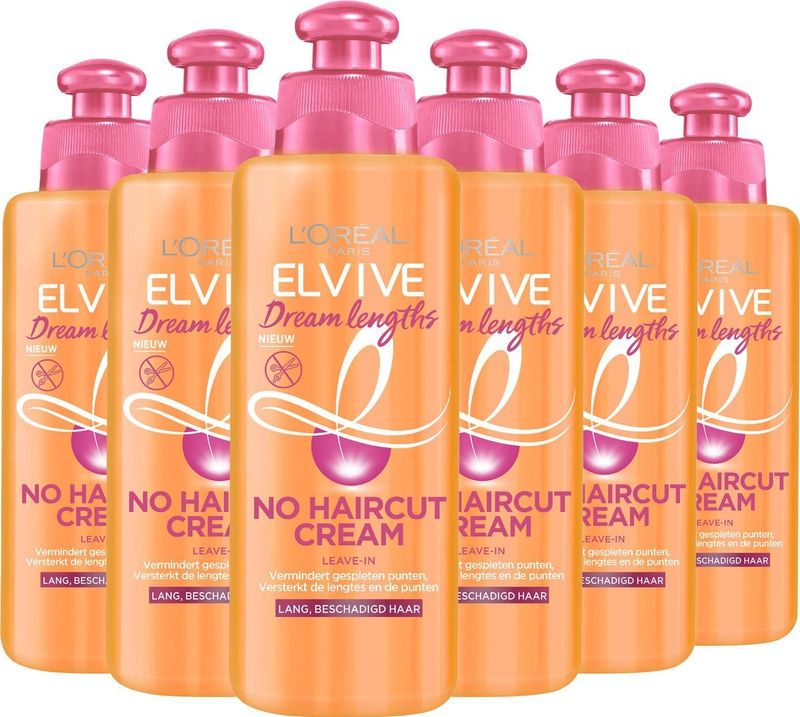 L’Oréal Paris Elvive Dream Lengths No Haircut Cream - Lang, Beschadigd Haar - 6 x 200ml