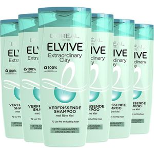 L'Oréal Paris Elvive Extraordinary Clay Shampoo Voordeelverpakking - 6 x 250ml