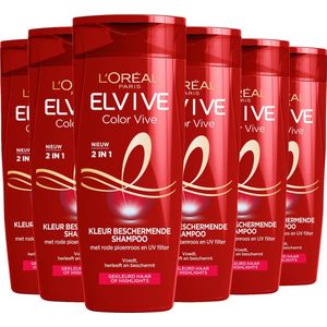 L'Oréal Paris Elvive Color Vive 2-in-1 Kleurbeschermende Shampoo & Conditioner - Gekleurd Haar - 6 x 250ml
