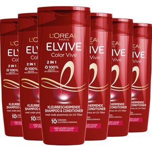 6x L'Oréal Elvive Color Vive 2 in 1 Shampoo en Conditioner 250 ml