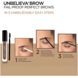 L’Oréal Paris Unbelieva'Brow Langhoudende Waterproof Wenkbrauwgel - 1.0 Ebony - Donker Bruin - 3.4ml