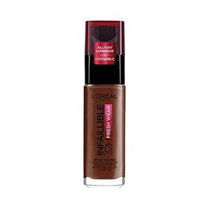 L’Oréal Paris Infaillible 32H Fresh Wear Foundation - 390 Ebony - Langhoudende Foundation met SPF