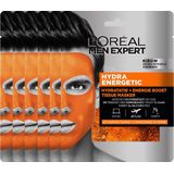 L’Oréal Paris Men Expert Hydra Energetic Gezichtsmasker - 20 stuks - Voordeelverpakking